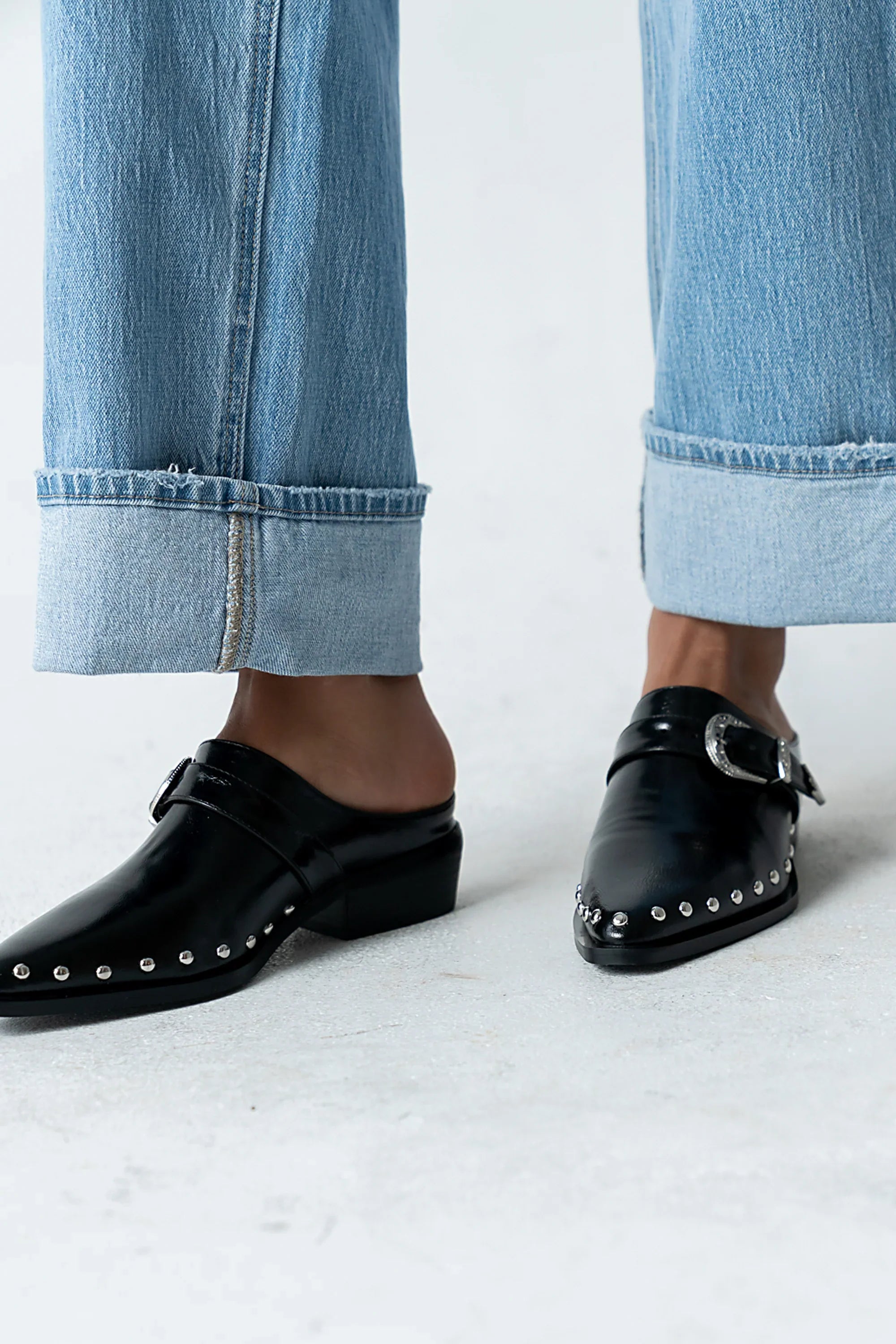 Tessa Western Mule in Black