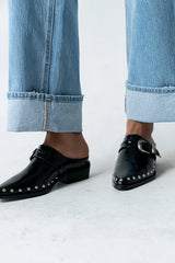 Tessa Western Mule in Black