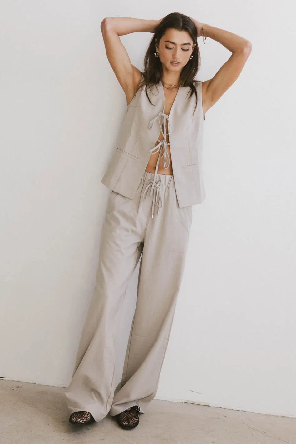 Eslyn Baggy Pants in Taupe FINAL SALE