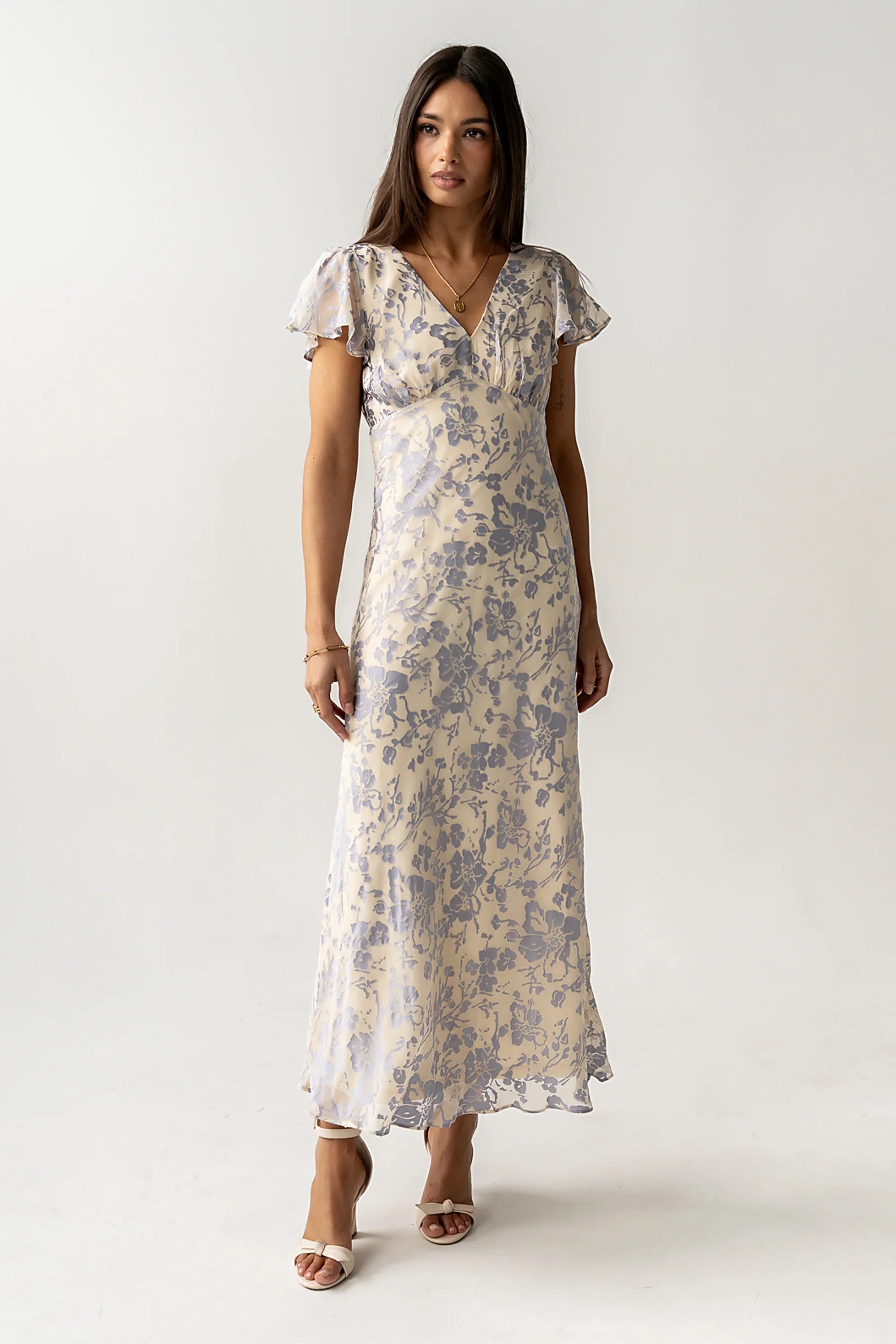 Ashtin Floral Maxi Dress in Blue