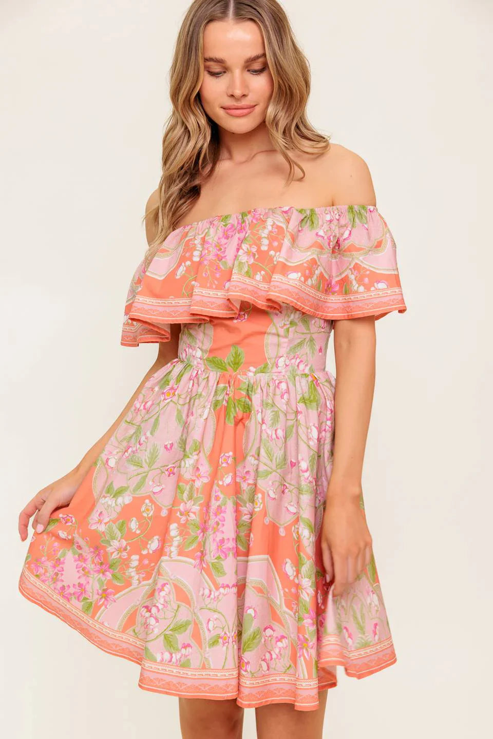 RAE MINI DRESS CORAL