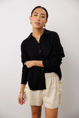 Finley Button Up in Black FINAL SALE