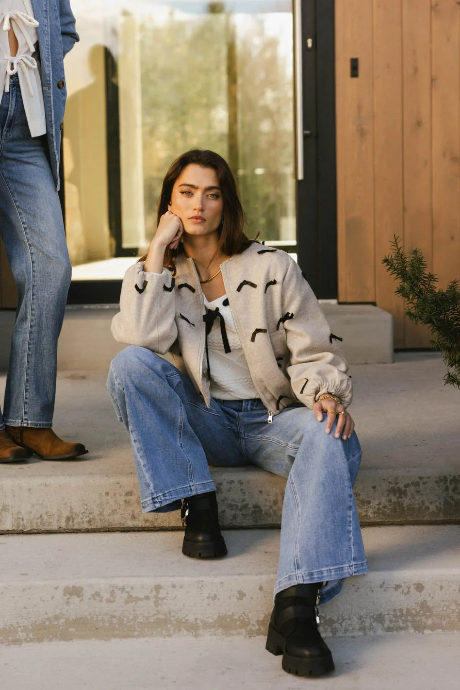 Leona Mini Bows Bomber Jacket FINAL SALE