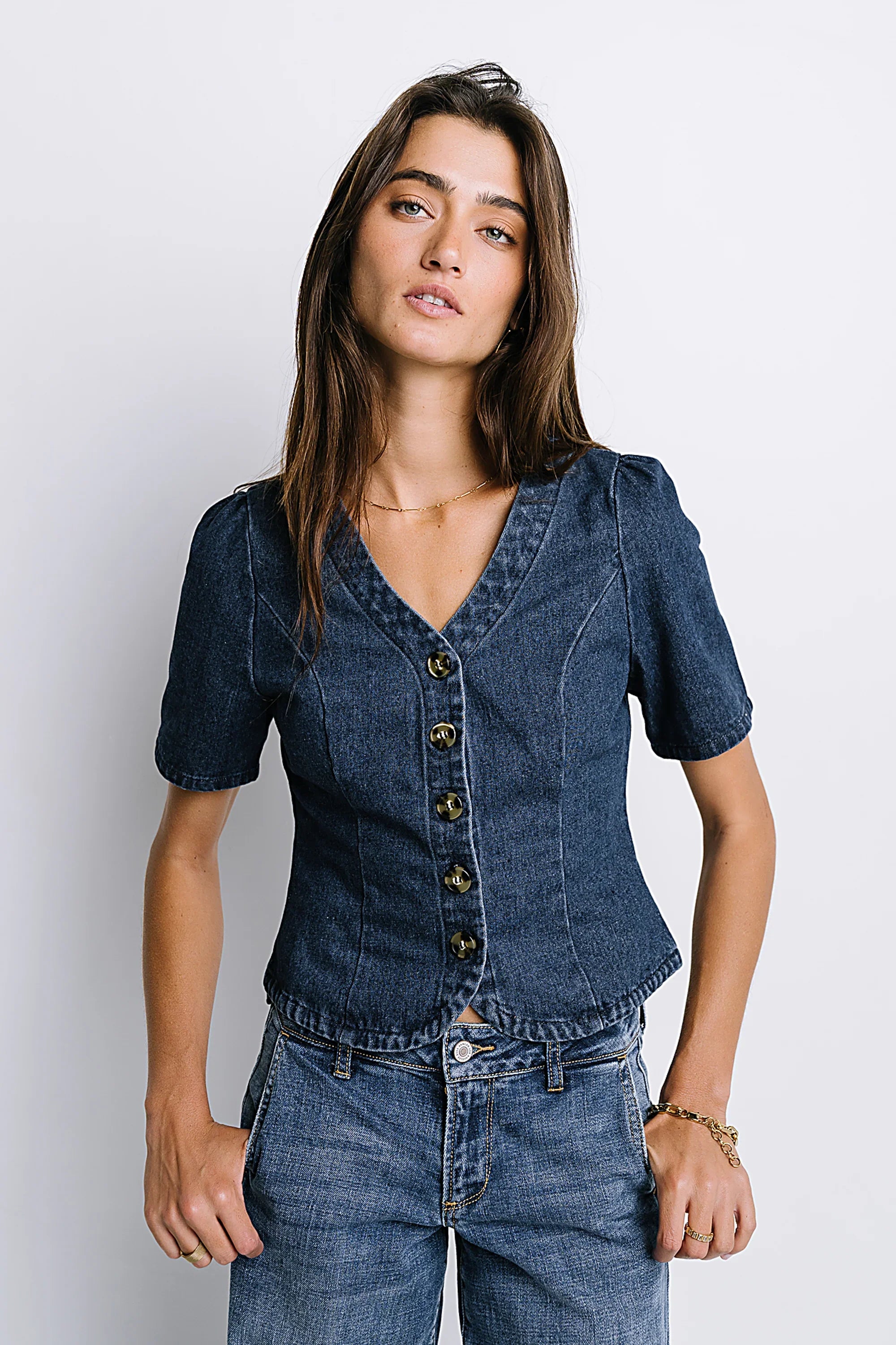 Sadie Denim Button Up