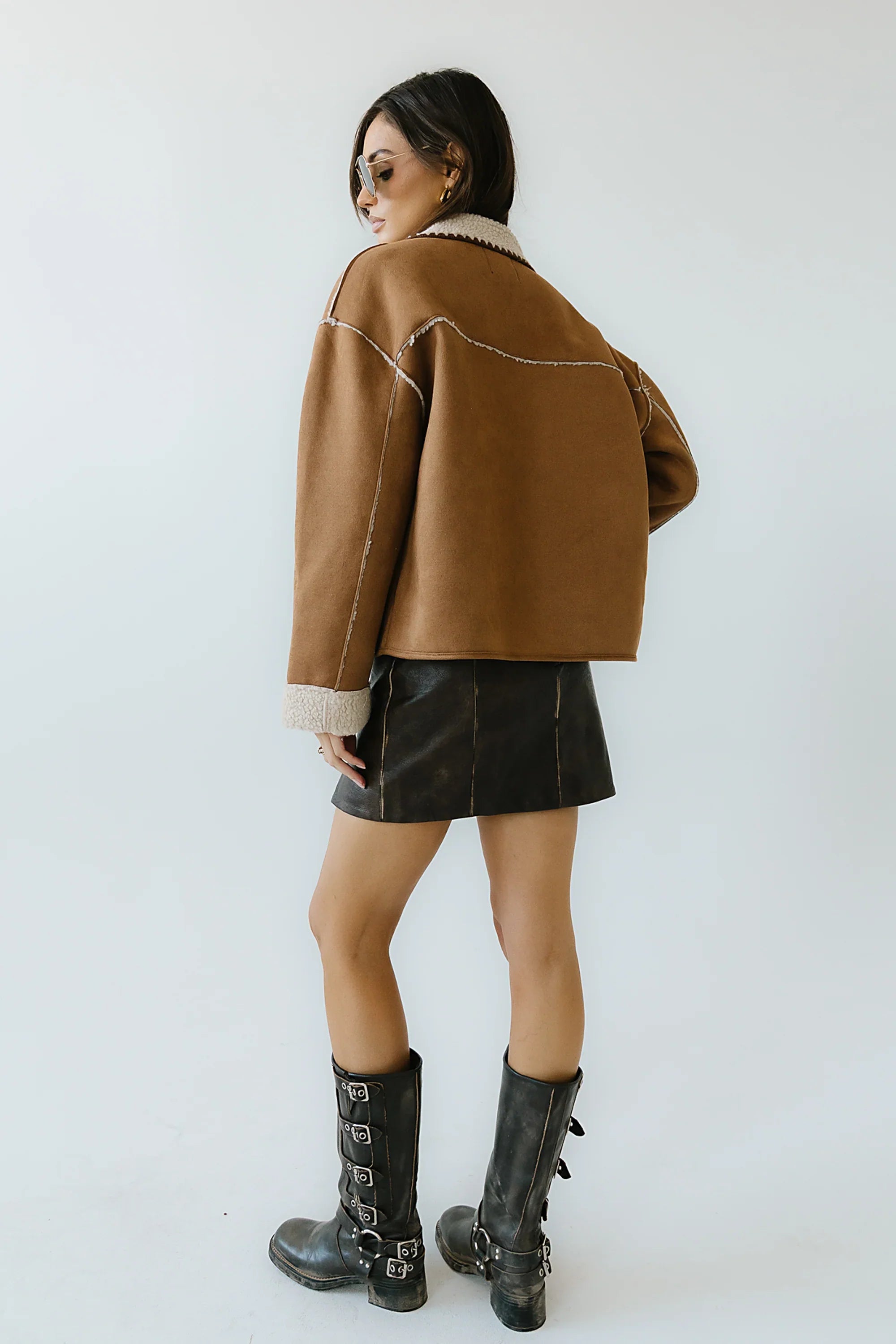 Collins Suede Jacket in Camel FINAL SALE