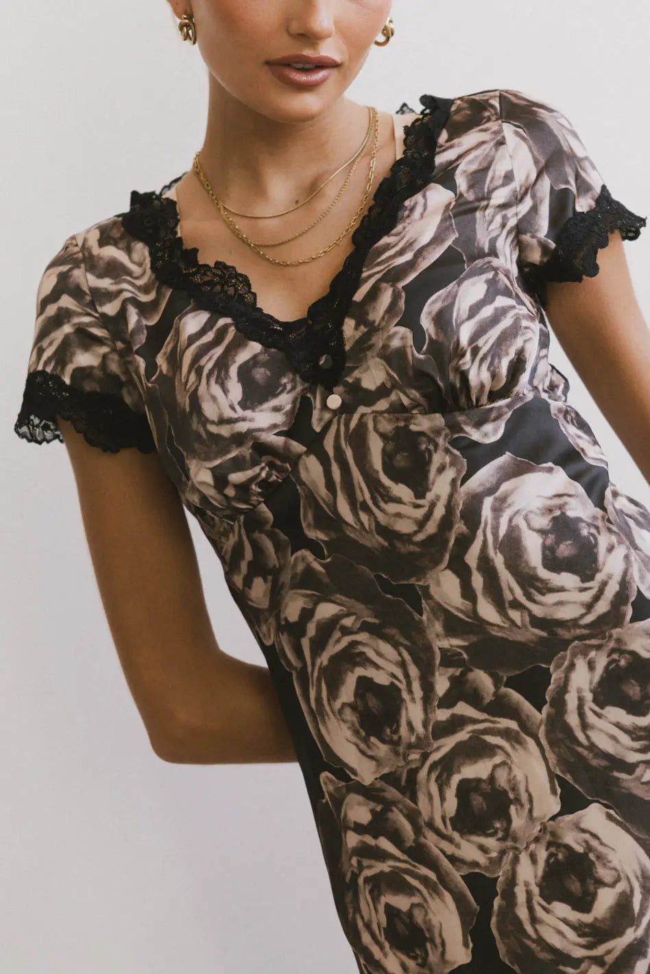 Beatriz Lace Trim Midi Dress FINAL SALE