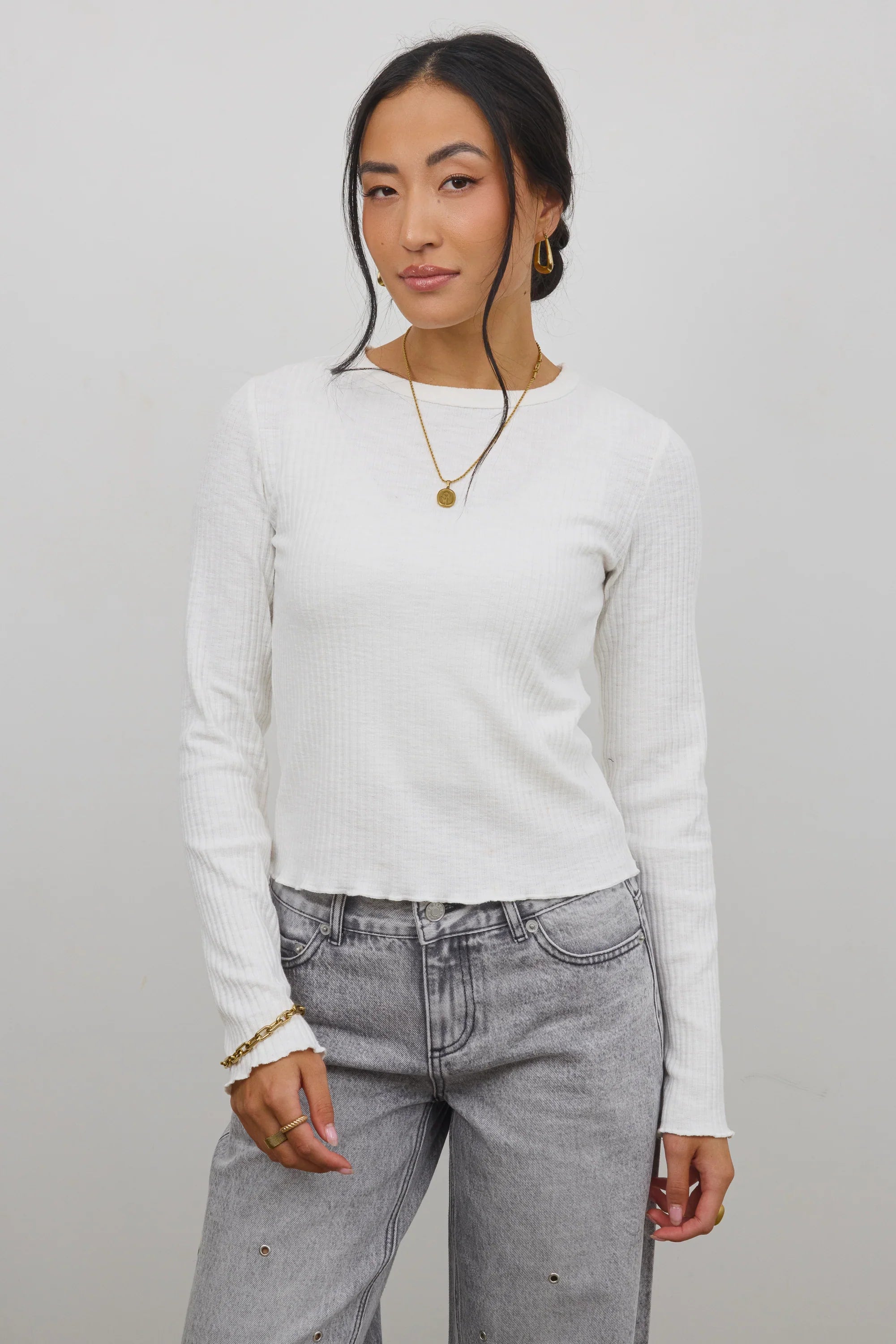 Leif Knit Top in White FINAL SALE