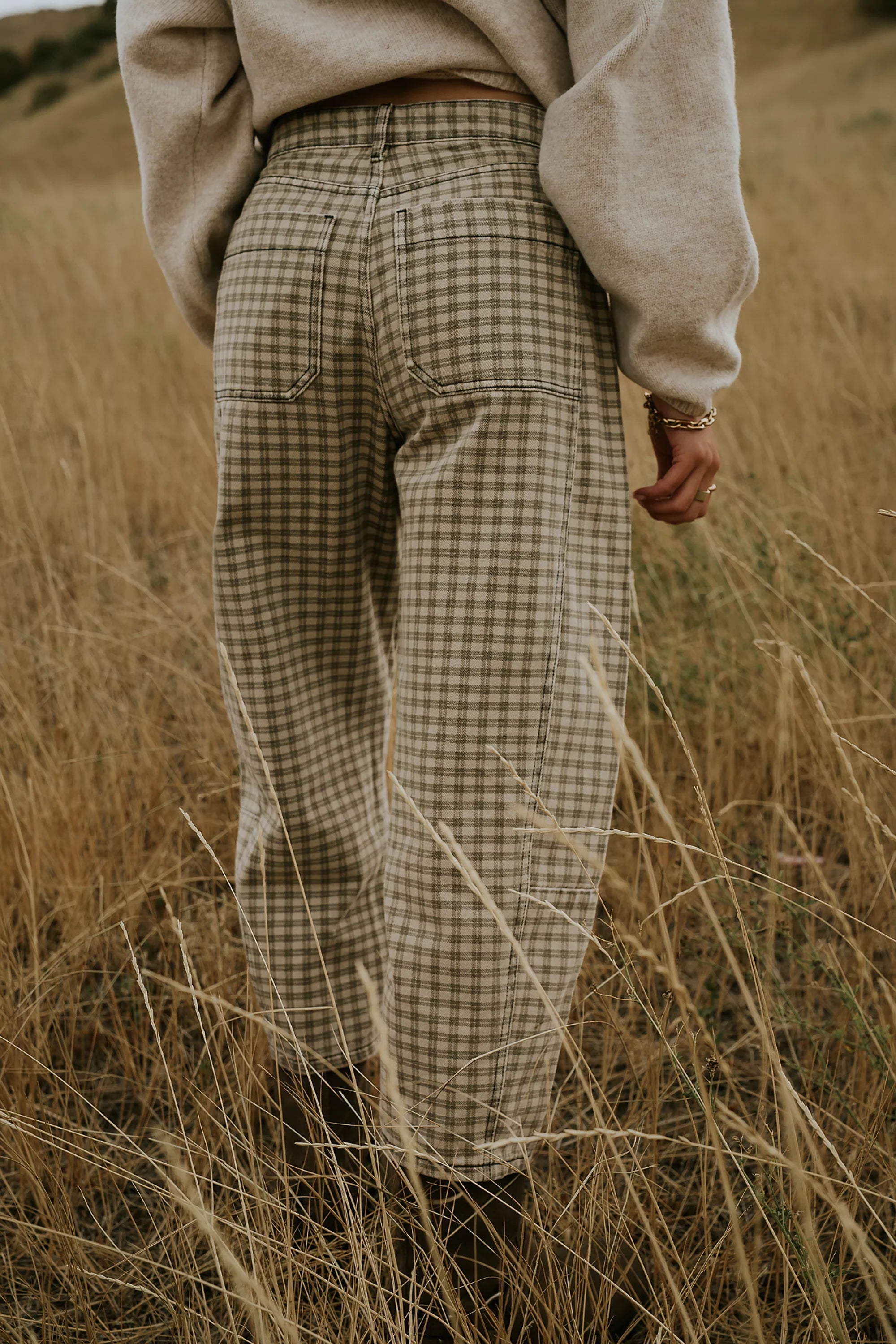 Nala Plaid Barrel Jeans FINAL SALE