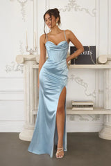 DAWSON GOWN STRETCH SATIN DRESS