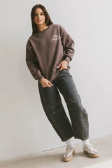 Aspen Ski Camp Crewneck in Brown FINAL SALE