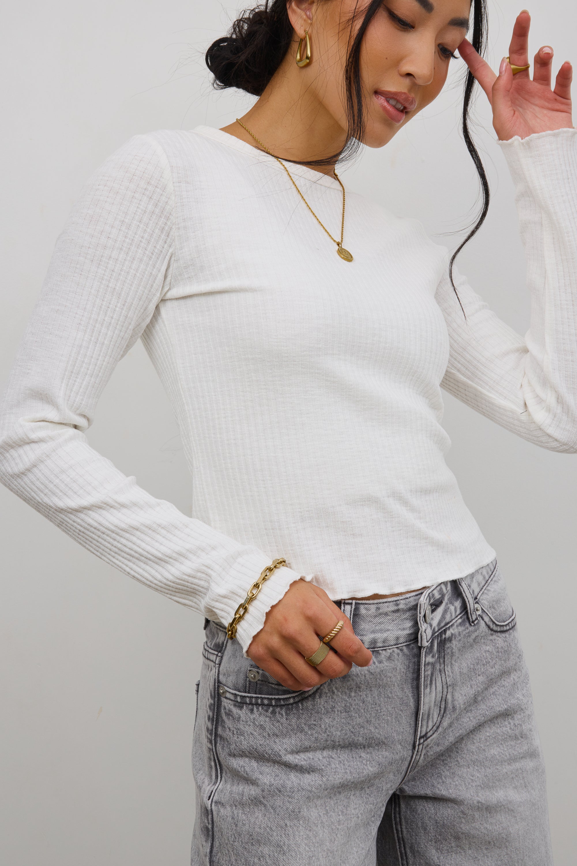 Leif Knit Top in White FINAL SALE