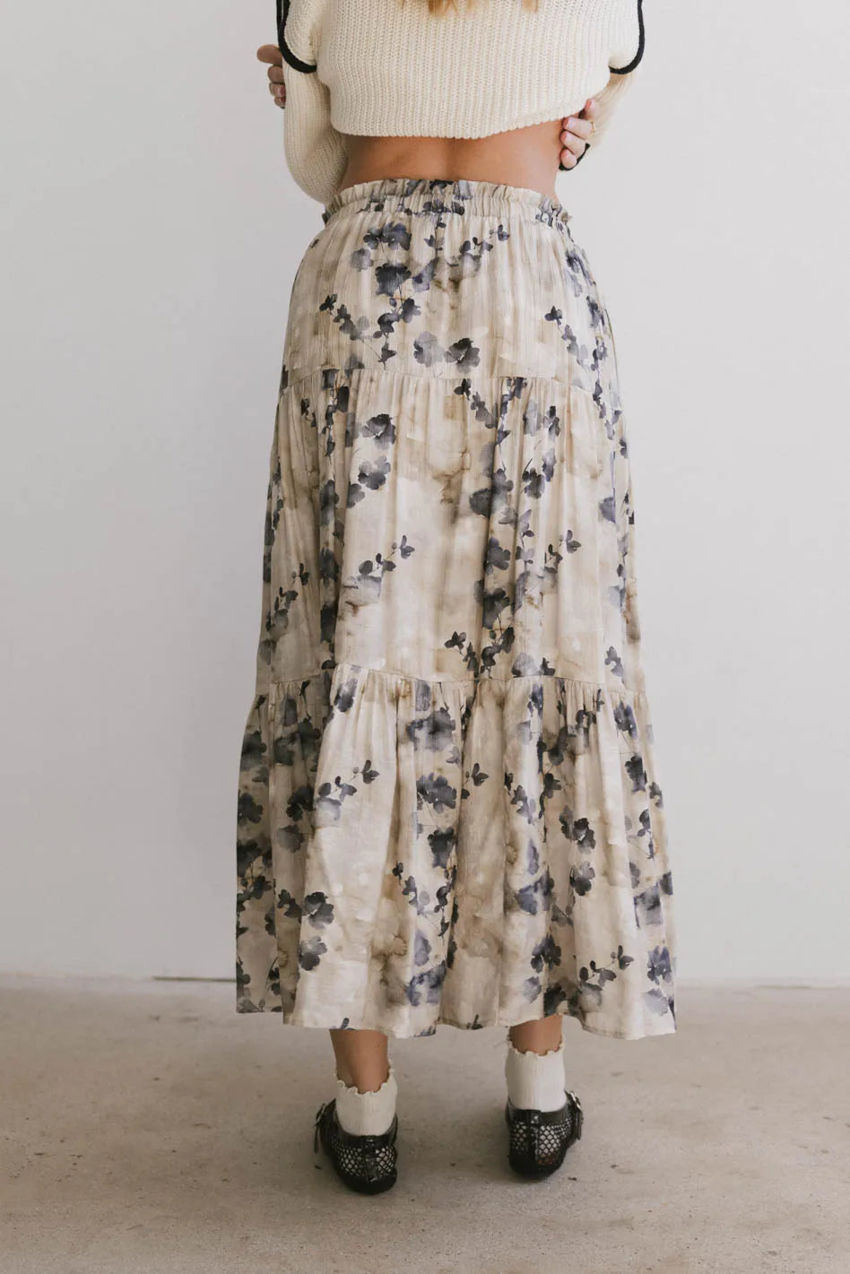 Maxine Floral Skirt in Blue FINAL SALE