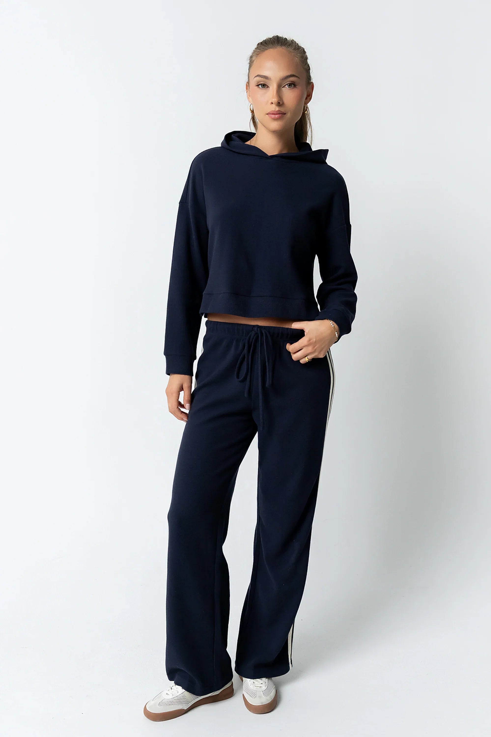 Kourtney Waffle Knit Pants in Navy