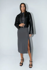 Jaymie Vegan Leather Jacket in Black FINAL SALE