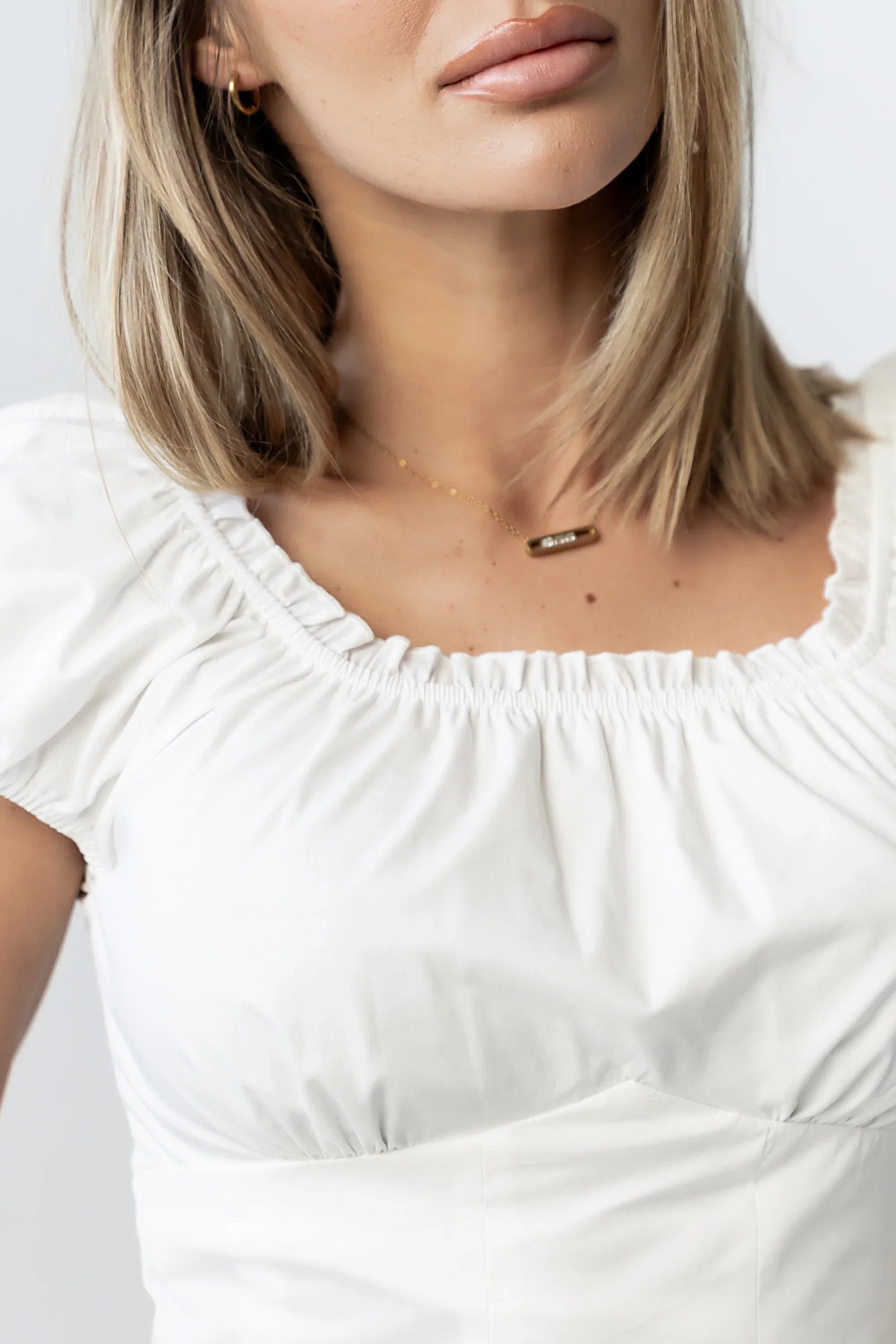 Mallory Pleated Blouse in White