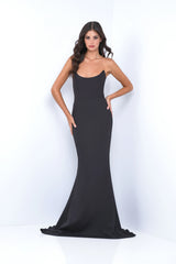 Daris Gown Black Cat Eye Scoop Neckline Dress