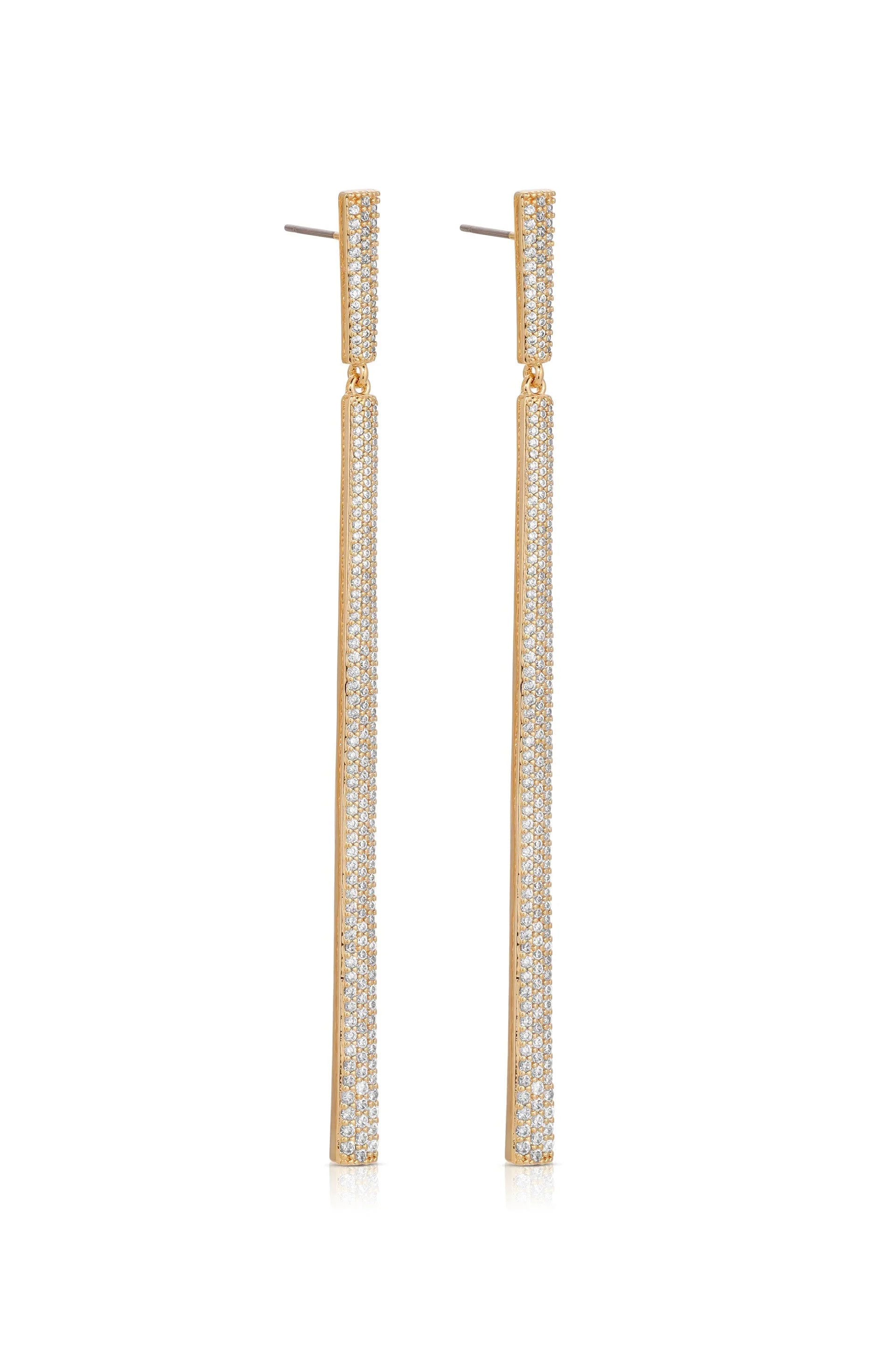 Straight Drop Crystal Dangle Earrings