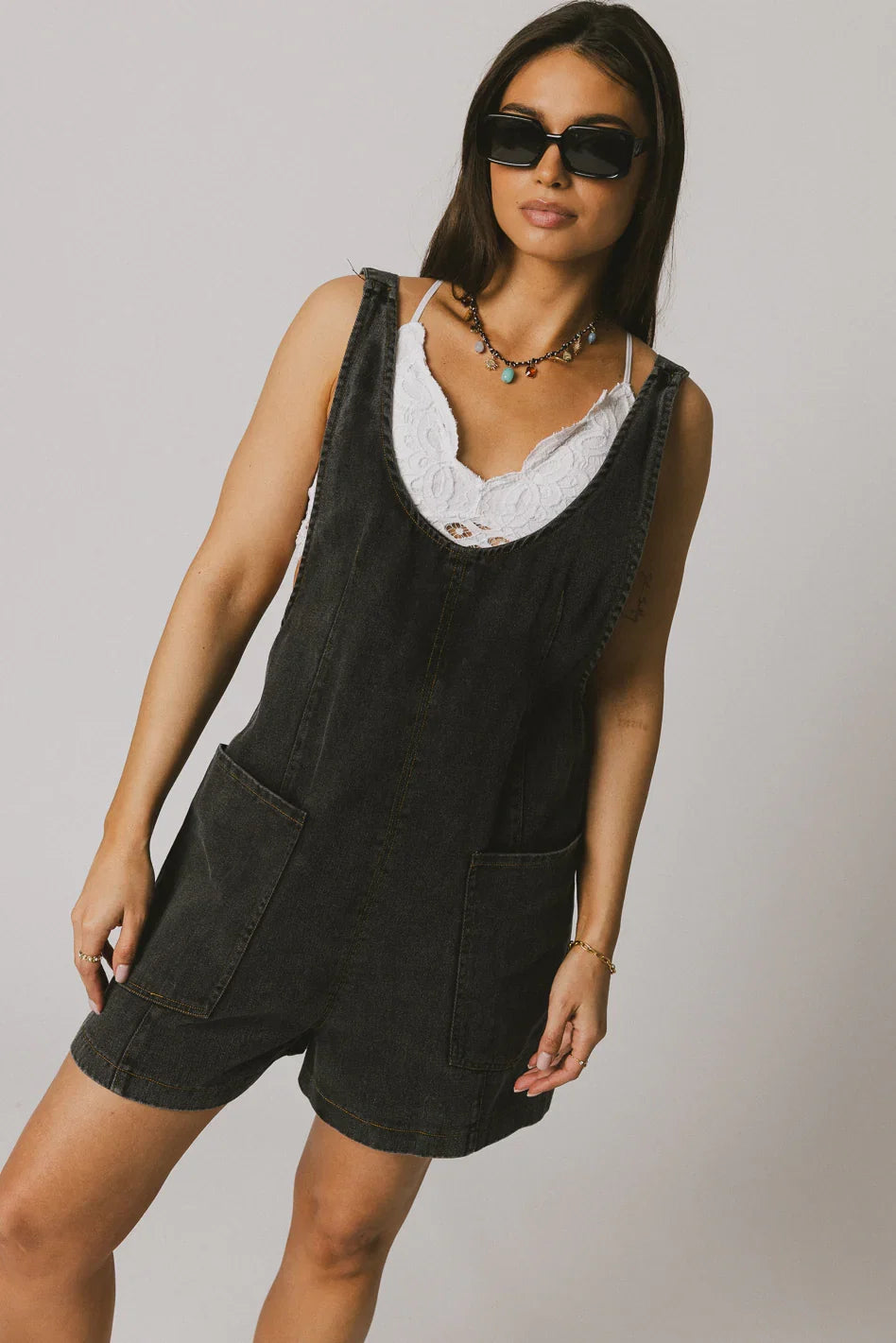 Scottie Denim Overalls in Black FINAL SALE