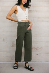 Sadie Wide Leg Pants in Olive FINAL SALE