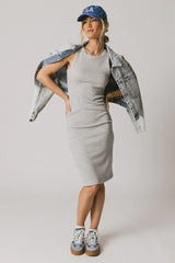 Daphne Midi Dress in Heather Grey FINAL SALE