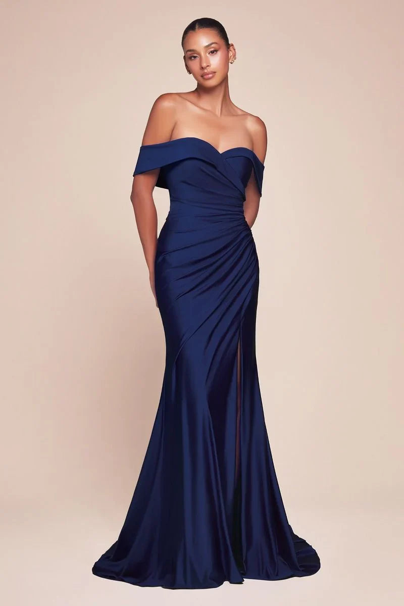 FREYA GOWN OFF THE SHOULDER STRETCH SPANDEX DRESS