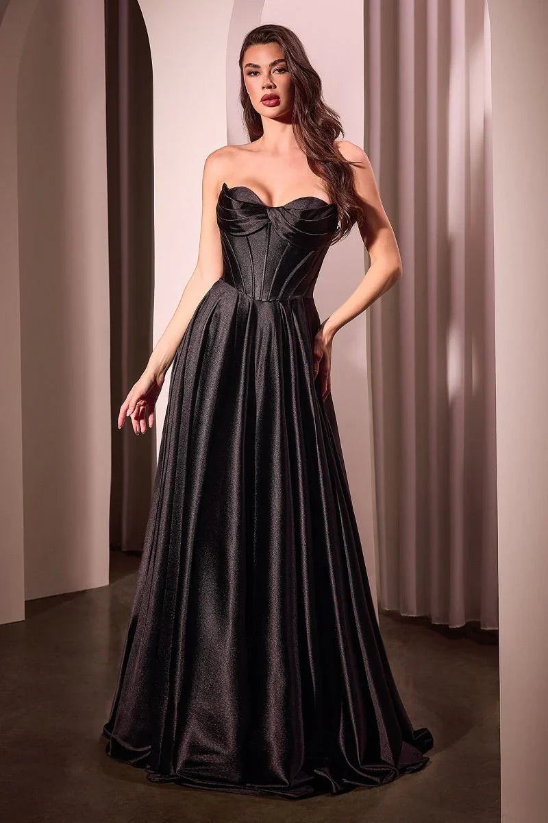 Ellery Gown Satin A line Dress With Pockets