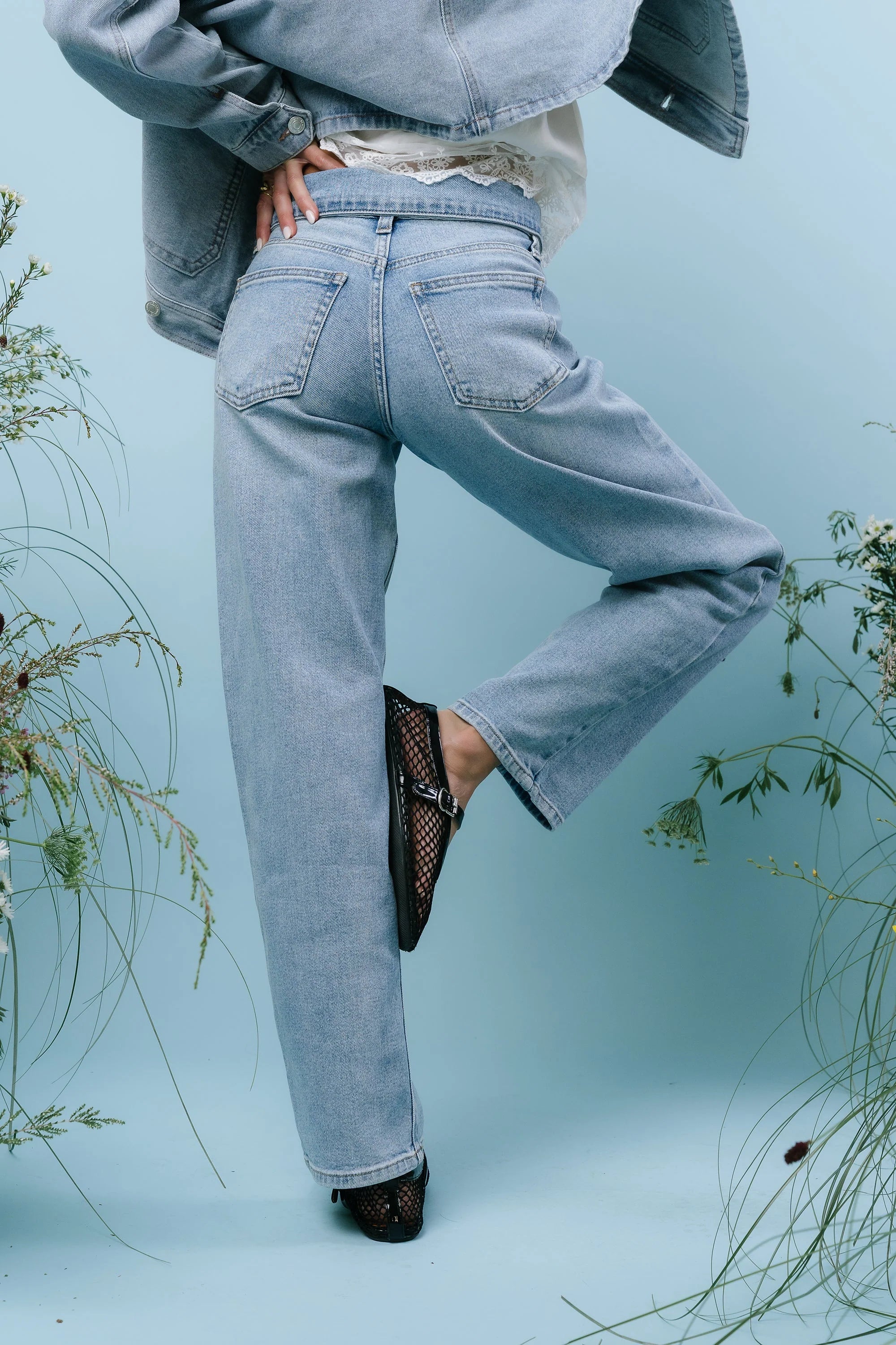 Karina Folded Straight Leg Jeans