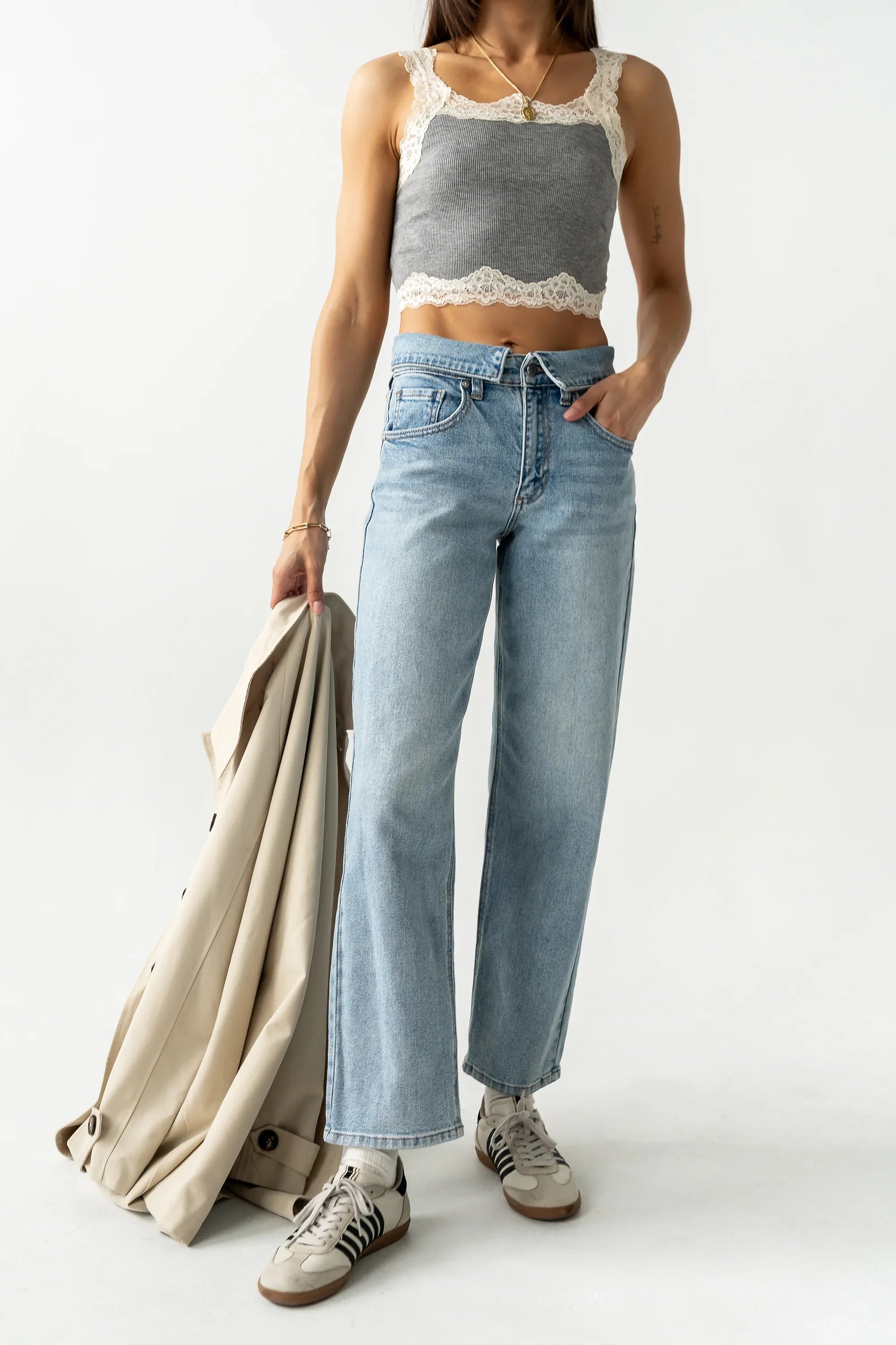 Karina Folded Straight Leg Jeans