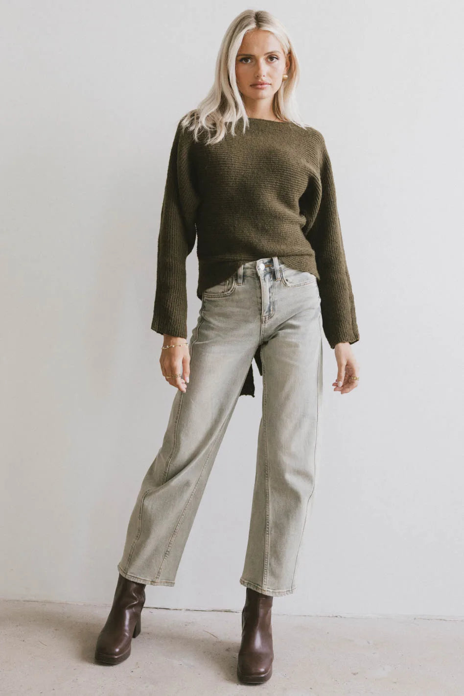 Azura Knit Sweater in Green FINAL SALE