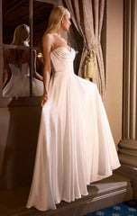 COSIMA GOWN LUXE SATIN A LINE CORSET DRESS OFF WHITE