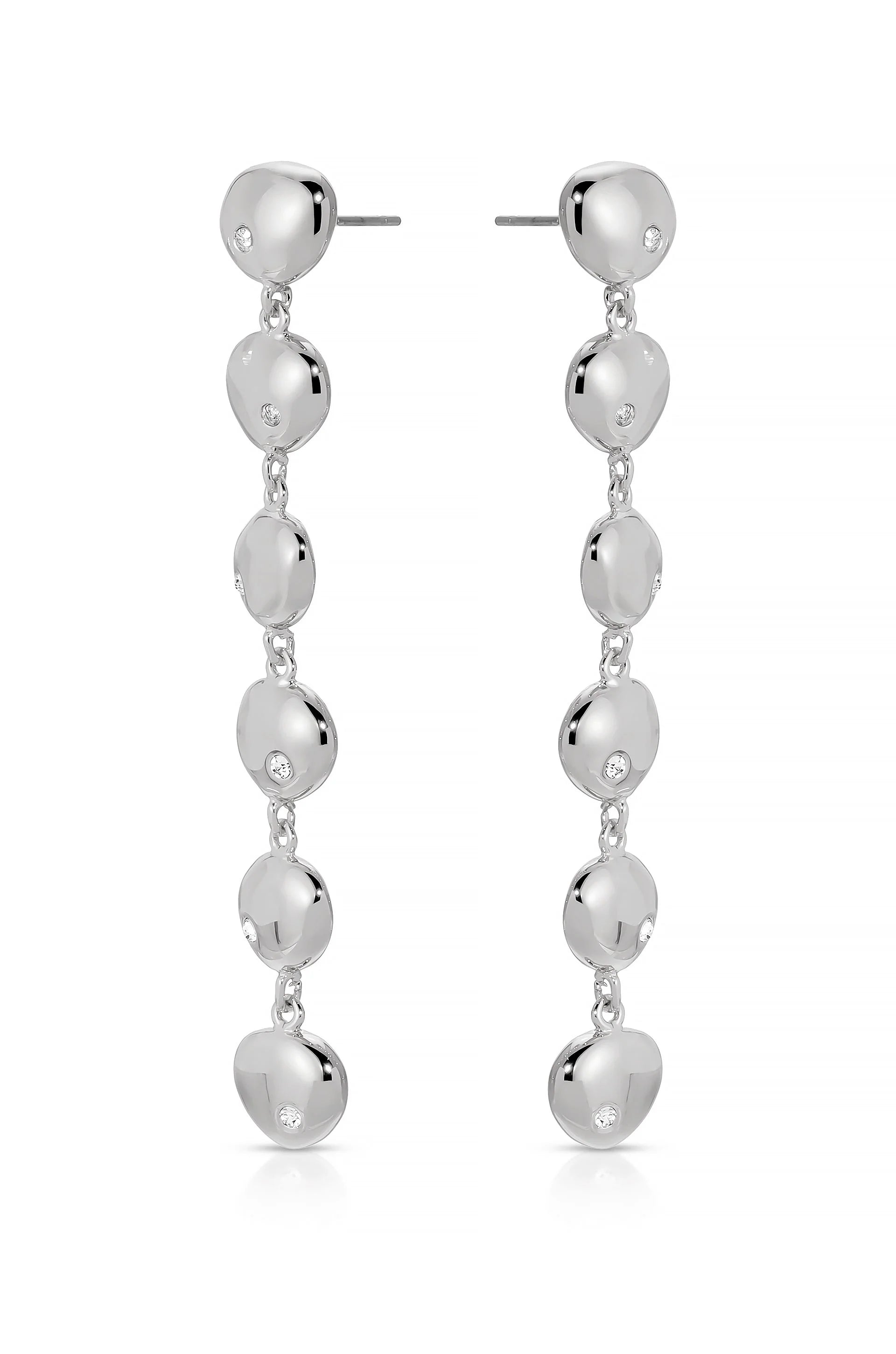 Polished Pebble Linear Dangle Earrings