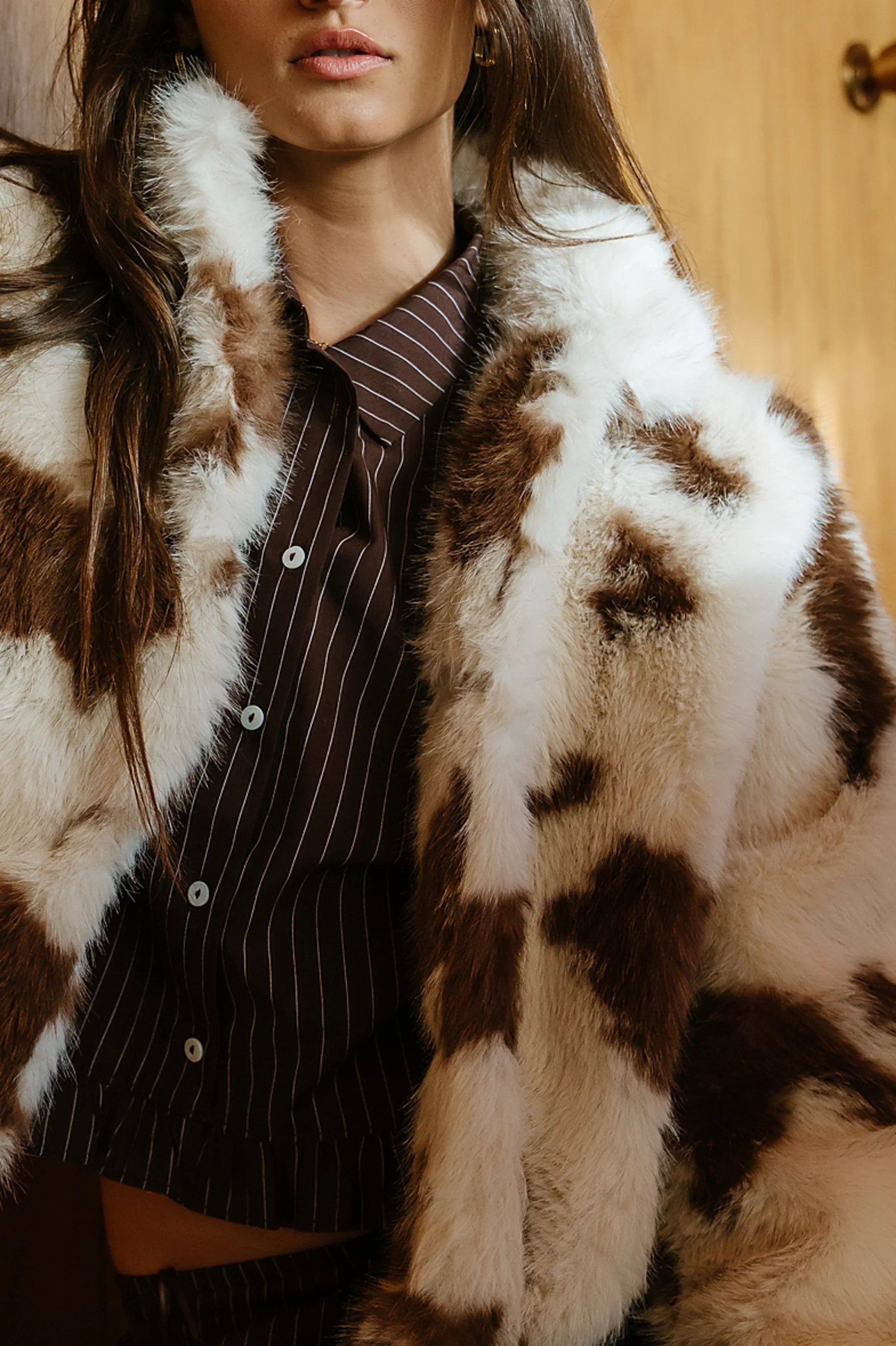 Ollie Cropped Faux Fur Coat
