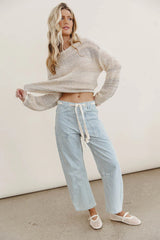Jocelyn Barrel Jeans in Denim Stripe FINAL SALE