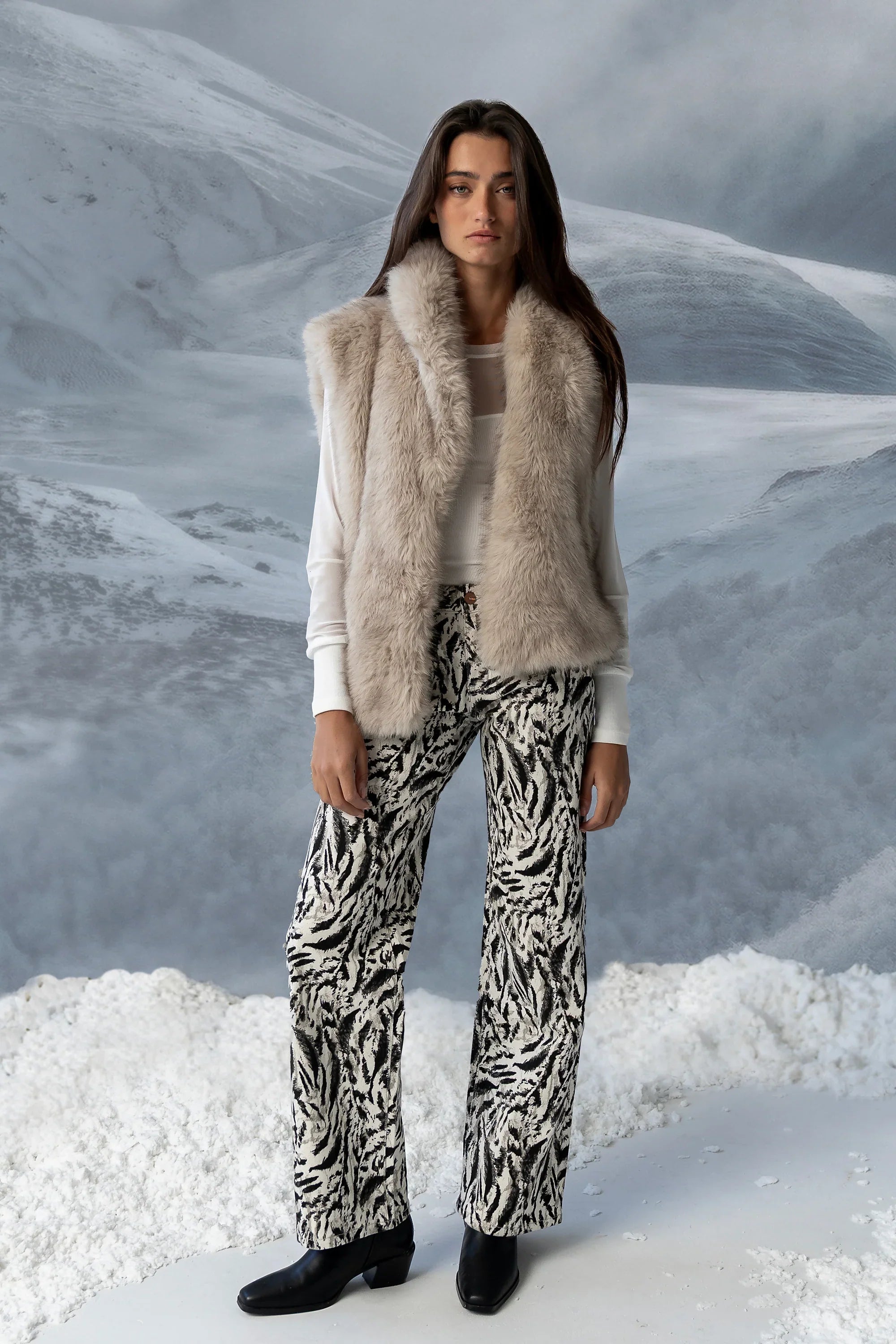 Moss Abstract Wide Leg Jeans