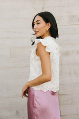 Fia Embroidered Blouse in Cream FINAL SALE