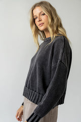 Payton Knit Sweater in Washed Black FINAL SALE