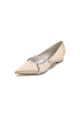Pointed Toe Rhinestone Strap Kitten Heels