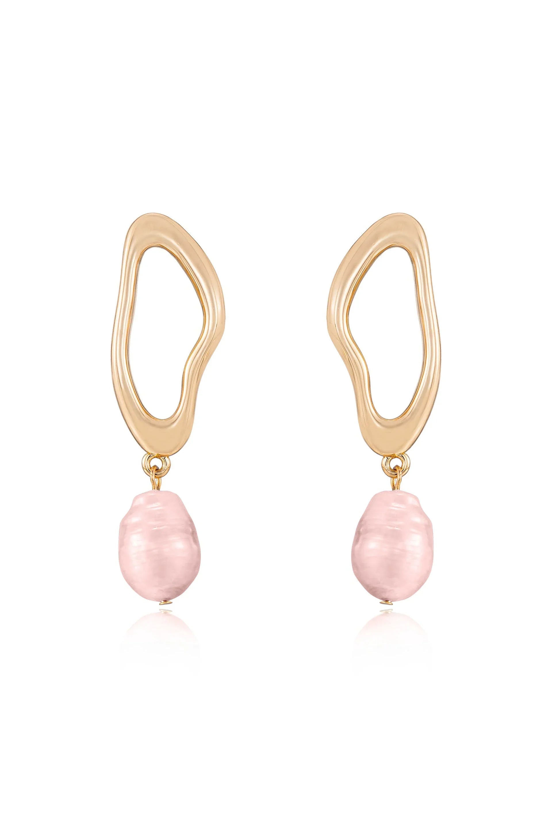 Open Circle Freshwater Pearl Earrings