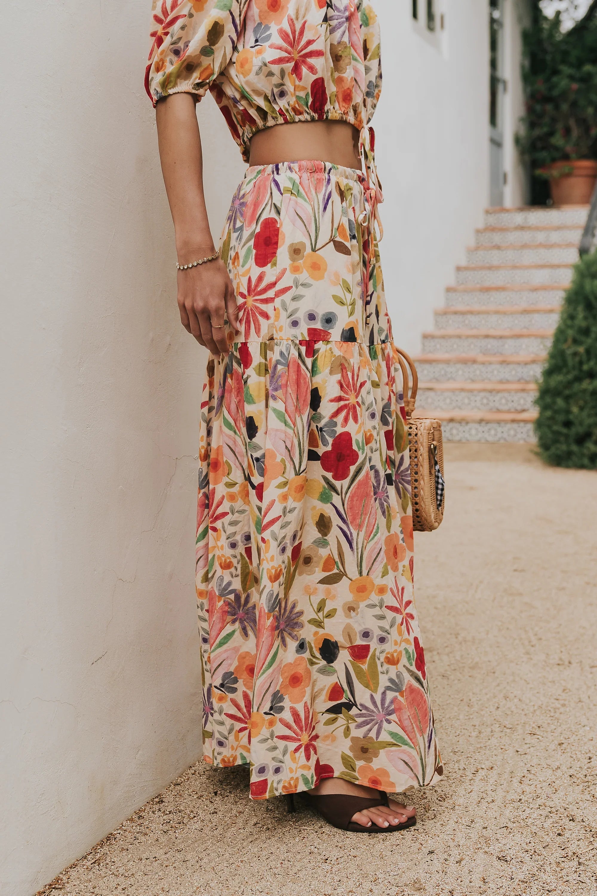 Clarise Floral Midi Skirt