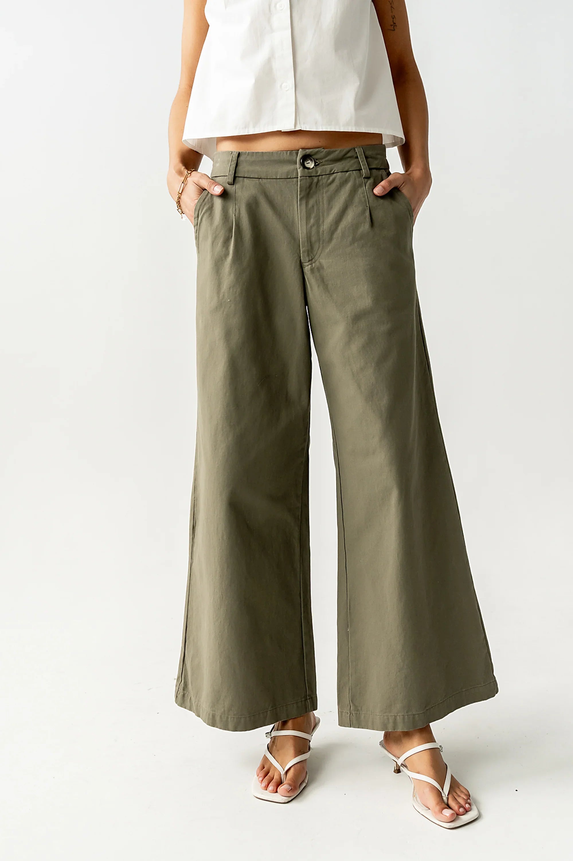 Jannah Wide Leg Pants in Olive