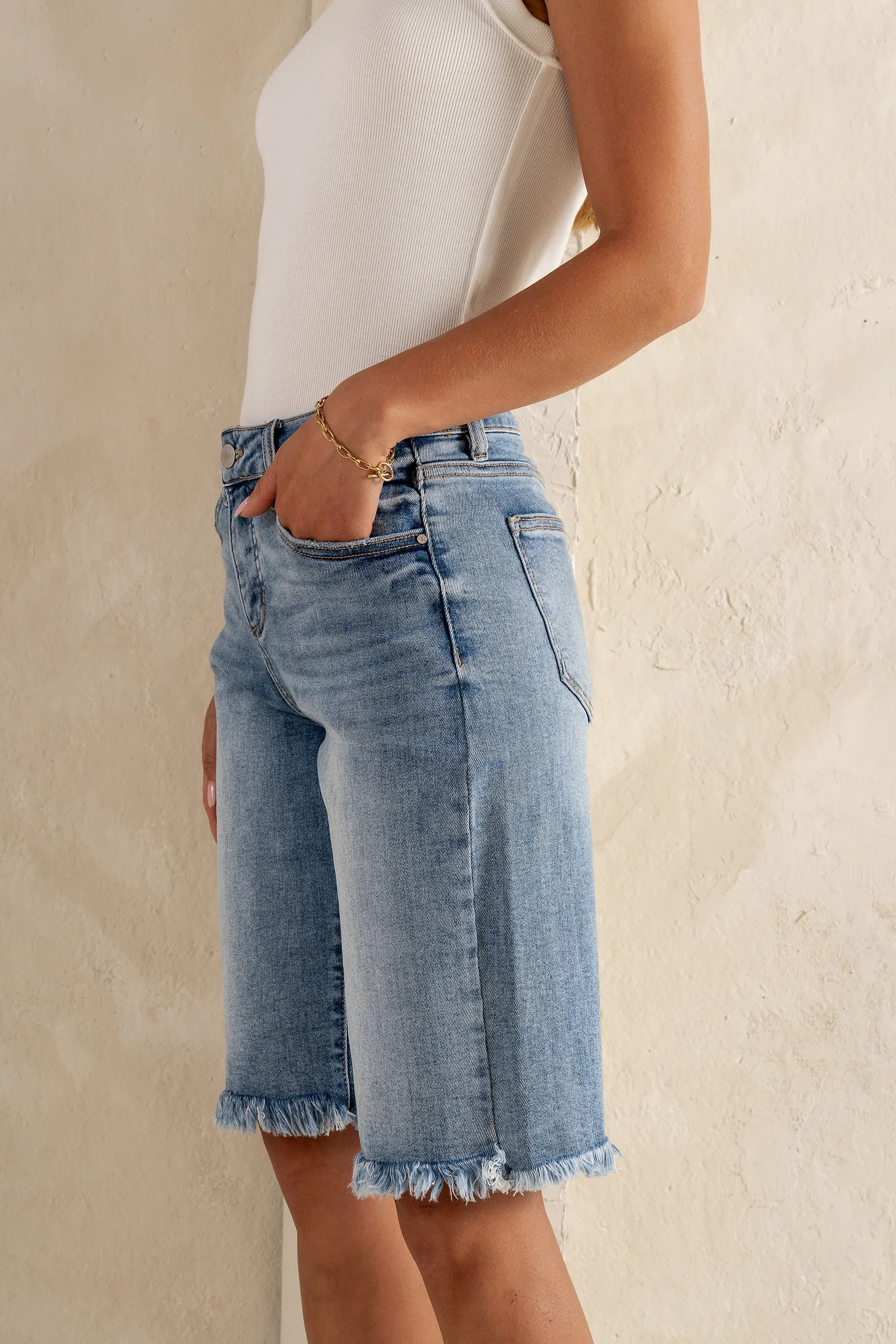 Reese Frayed Bermuda Shorts FINAL SALE
