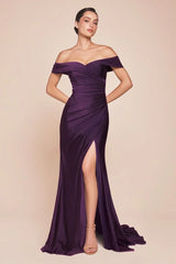 FREYA GOWN OFF THE SHOULDER STRETCH SPANDEX DRESS