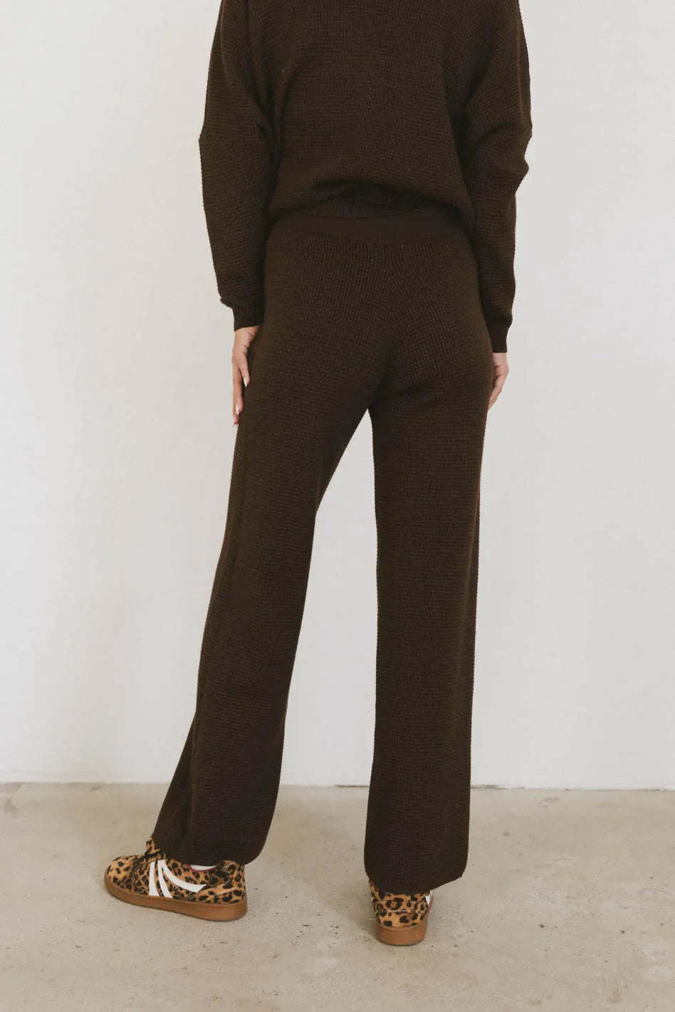 Jesse Waffle Knit Pants in Brown FINAL SALE