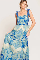 OCEAN TAPESTRY MAXI DRESS