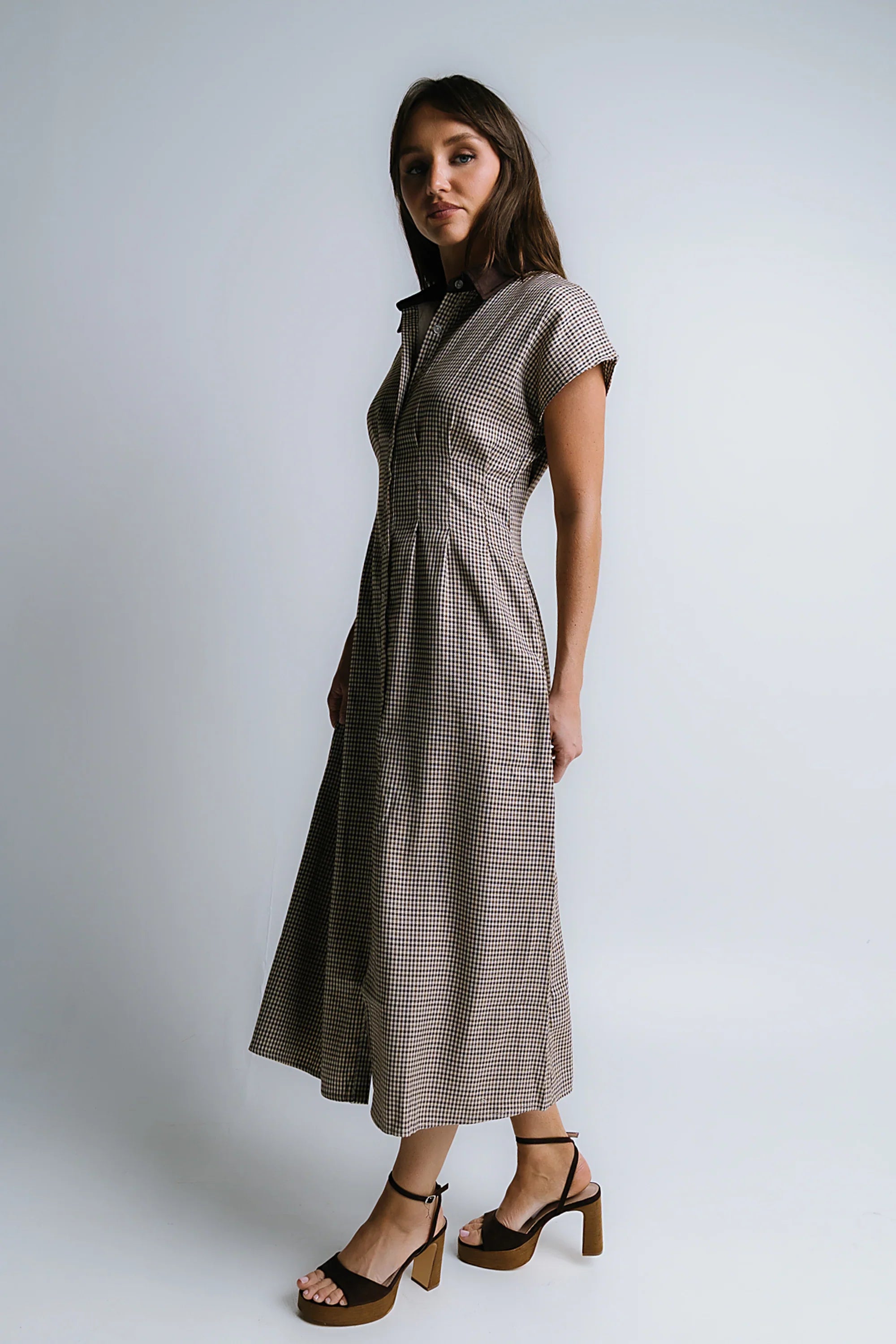 Andie Houndstooth Maxi Dress FINAL SALE