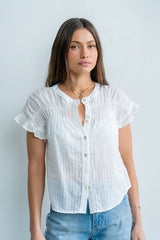 Kaytee Striped Top in White