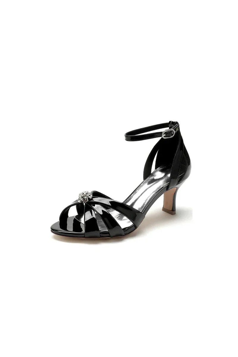 Peep Toe Ankle Strap Wedding Block Heels