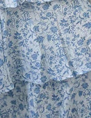 Molly Maxi Dress Blue Floral Tiered Dress with Bow