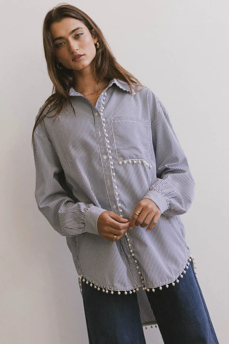 Allison Pearl Button Up FINAL SALE