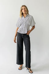 Alec Striped Blouse in White